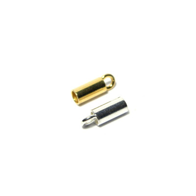 2  Stck. Sterling Silber 925 Endkappen 3,0 x 10,0 mm - Silber 925 oder 24K Vergoldetes Silber