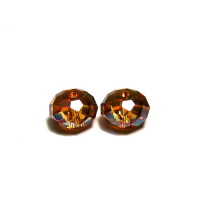 8 mm (0.3 inch) Swarovski® 5040 Faceted Flat Round (Rondelle) Beads (Pack of 4) - Crystal Copper