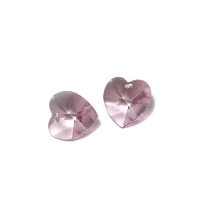 14 mm Swarovski® Heart Pendant (6228/6202) - Genuine Austrian Crystal - Light Amethyst (2 Pc.)