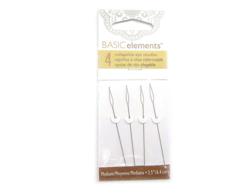 The Bead Smith Big-Eye Collapsable Eye Needles 6.4 cm (2.5 inch) - Pack of 4
