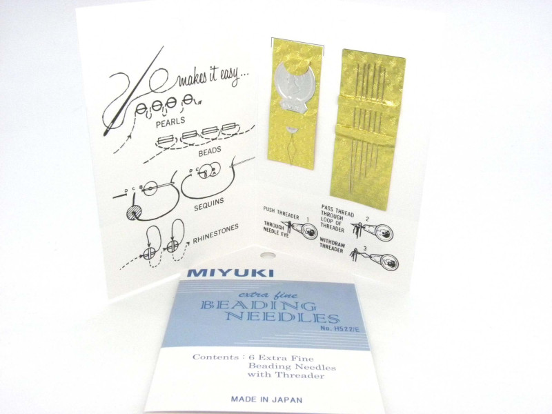 Extra Fine Miyuki Beeding Needles With Threader - 6 Needles in Different Lengths