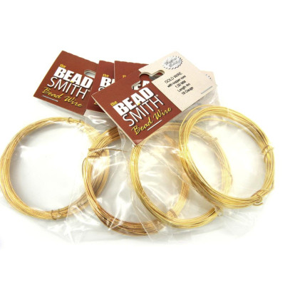 The Bead Smith - Designer Quality - German-Style Round Craft/Jewellery Wire - 24 K Gold Plated The Bead Smith - Designer Quality - German-Style Round Craft/Jewellery Wire - 24 K Gold Plated