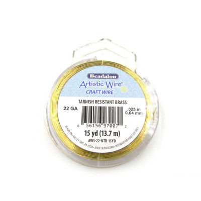 0.6 mm (22 GA) Beadalon Artistic Wire Craft/Jewellery Wire - 13.72 m (15 Yds) - Non-Tarnish Brass 0.6 mm (22 GA) Beadalon Artistic Wire Craft/Jewellery Wire - 13.72 m (15 Yds) - Non-Tarnish Brass