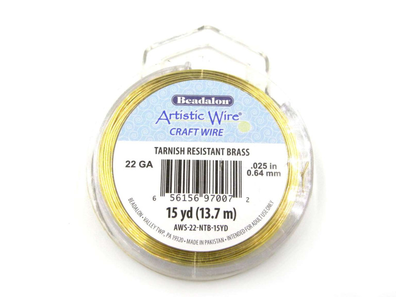 Beadalon Artistic Wire Schmuckdraht - 0.6 mm x 14 m - 22 GA - Messing mit Anlaufschutz (27,4 m)