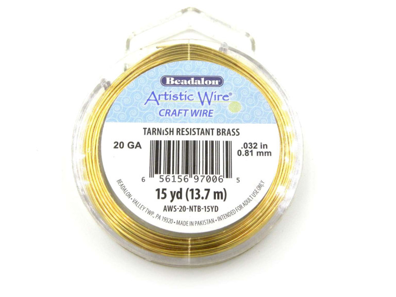 0.8 mm (20 GA) Beadalon Artistic Wire for Jewellery and Crafts - Non-Tarnish Brass
