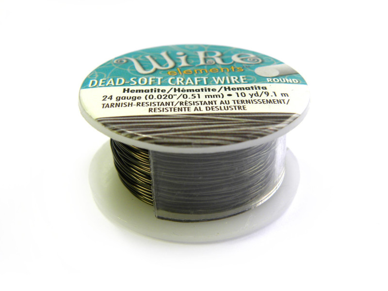 0,5 mm (24 GA) Wire Elements Bastel-/Schmuckdraht - 9,1 m - Weiches, nicht anlaufendes Kupferdraht - Hämatit