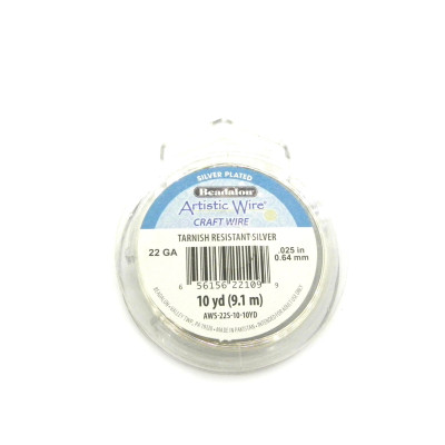 0.6 mm (22 GA) Beadalon Artistic Wire for Jewellery and Crafts - Non-Tarnish Silver Plated