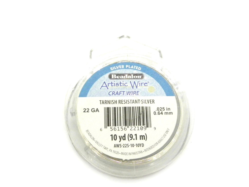 Beadalon Artistic Wire Schmuckdraht - 0,6 mm x 9,14 m - 22 GA - Versilbert mit Anlaufschutz
