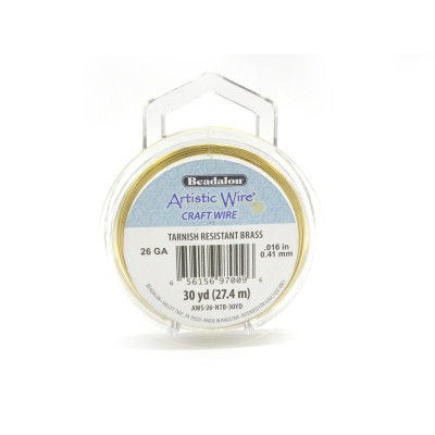 0.4 mm (26 GA) Beadalon Artistic Wire for Jewellery and Crafts - Non-Tarnish Brass