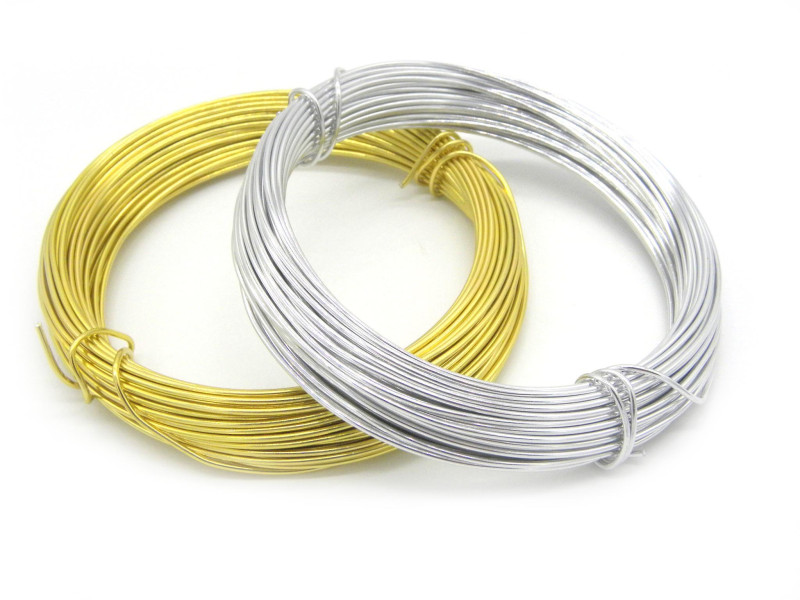 1.0 mm (18 GA) Soft Aluminium Craft/Jewellery Wire (Length: 10 m) - Gold/Silver