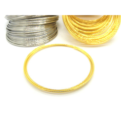 Memory Wire Stahldraht 1,0 m Stärke - 5,5 cm Durchmesser - Silber od. Gold