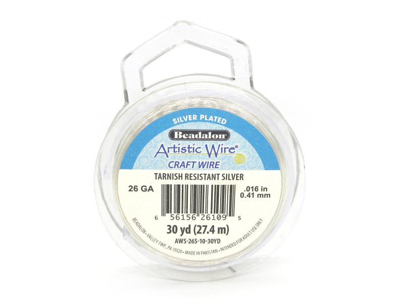 0.4 mm (26 GA) Beadalon Artistic Wire for Jewellery and Crafts - Non-Tarnish Silver Plated