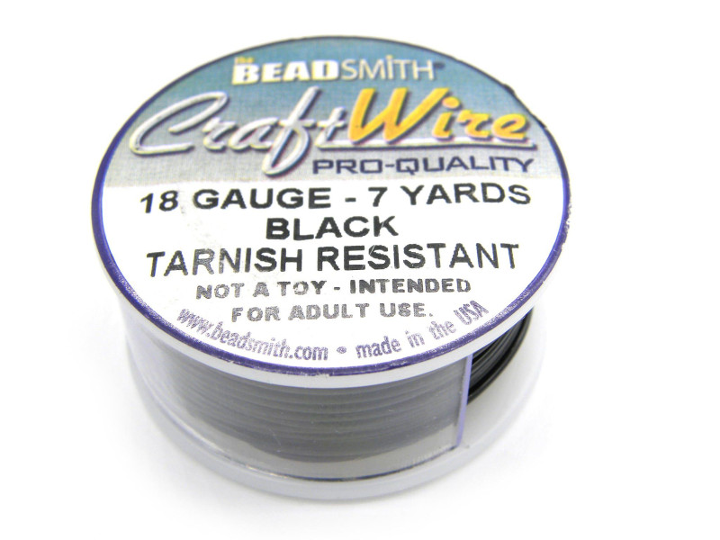 1 mm (18 GA) - The Bead Smith Round Craft/Jewellery Wire, 6.4 m (7 Yd) - Pro Quality - Black