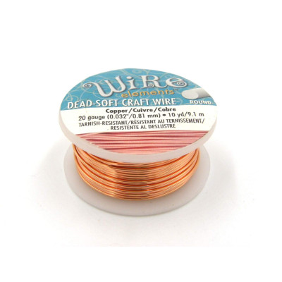 0,8 mm (20 GA) Wire Elements Bastel-/Schmuckdraht - 9,1 m - Weicher, nicht anlaufender Kupferdraht - Kupferton 0,8 mm (20 GA) Wire Elements Bastel-/Schmuckdraht - 9,1 m - Weicher, nicht anlaufender Kupferdraht - Kupferton