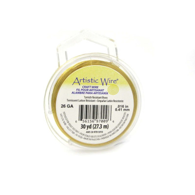 0.4 mm x 27 m - 26 GA - Artistic Wire Messing Schmuckdraht mit Anlaufschutz (27,4 m)