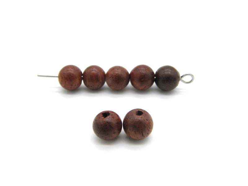6 mm Small Round Wooden Beads for Jewellery-Making - Brown (50 Pc.)
