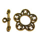 Knebelverschluss Blume 26mm - Antikgold (1 od. 5 Verschlüße)