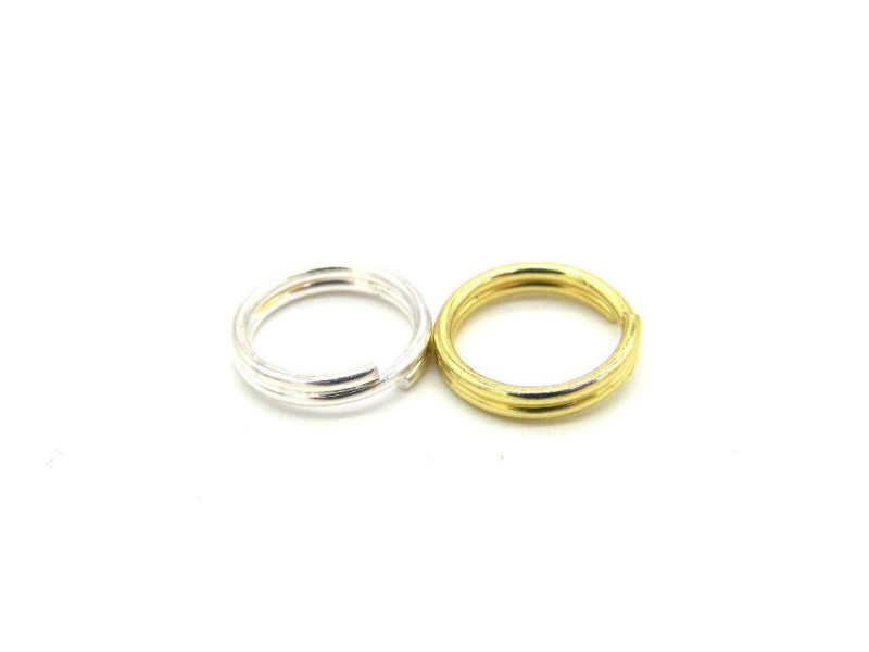9 mm (0.35 Inch) High Quality Large Split Rings - Silver Plated or Gold Plated (50 Pc.)