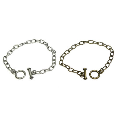 Charms Armband Rohling mit Knebelverschluss - Antiksilber oder Antikgold (1 Stk.)