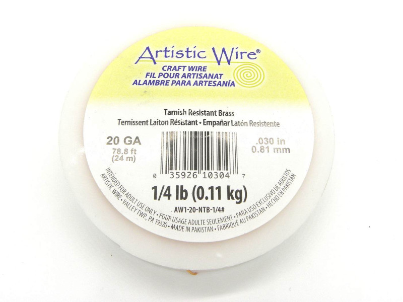 Große Rolle - 0,8 mm - 20 GA - Beadalon Artistic Wire Craft/Schmuckdraht - 24 m - Nicht anlaufendes Messing