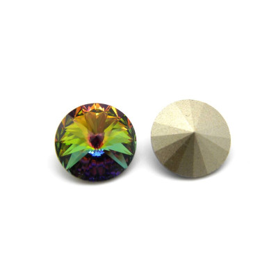 14 mm Swarovski® Rivoli Stones (1122) - Crystal Vitrail Medium - Back Coated (2 Pc.)