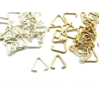 7 mm Large Simple Triangle Bails - Gold or Silver Plated - 25 Pc.