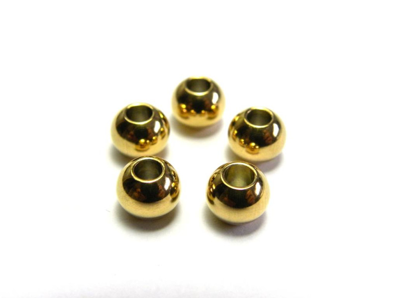 8 mm Medium-Sized Solid Round Stainless Steel Spacer Beads - Stainless Steel Beads - Large Hole (10 pc.) Silver or Gold 8 mm Medium-Sized Solid Round Stainless Steel Spacer Beads - Stainless Steel Beads - Large Hole (10 pc.) Silver or Gold