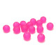 12 mm Large Round Mat Frosted Glass Beads (10 Beads) - Neon Pink