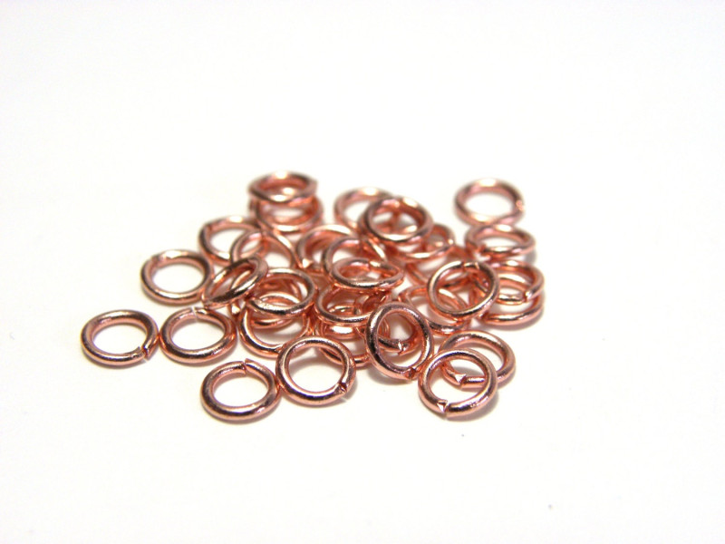 5 mm x 0,8 mm - 20 GA - Rosègoldfarbige Biegeringe (100 Stk.)