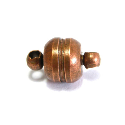 7 mm Extra-Strong Magnetic Brass Button Clasp - Copper (2 Pc.)