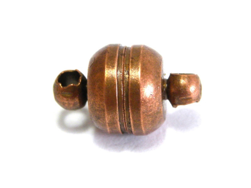 7 mm Extra-Strong Magnetic Brass Button Clasp - Copper (2 Pc.)