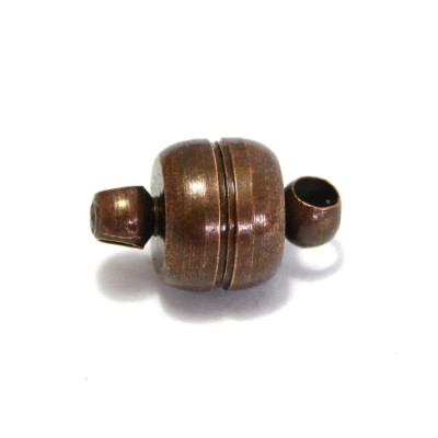 2 Stck. Magnetverschluss aus Messing 7 mm - Altkupfer