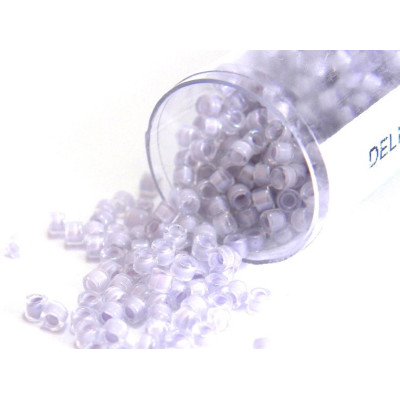 11/0 (1.6 x 1.3 mm) Miyuki Delica Japanese Seed Beads - Lined Pale Lavender AB - DB 080 - 7.2 g Vial