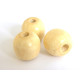 17 x 18 mm Round Wooden Beads - Glossy Cream (10 pc. or 25 Pc.)
