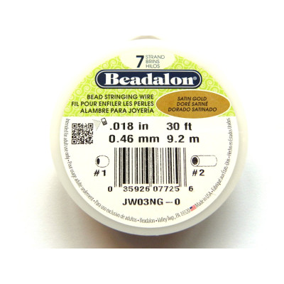 0,46 mm Beadalon 7-Strang Schmuckdraht - 9,2 m - Satin Gold