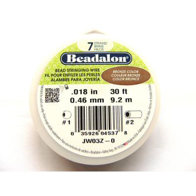 0.46 mm (.018 inch) Beadalon 7-Strand Nylon-Coated Stainless Steel Beading Wire - 9.2 m (30 ft) Bronze 0.46 mm (.018 inch) Beadalon 7-Strand Nylon-Coated Stainless Steel Beading Wire - 9.2 m (30 ft) Bronze