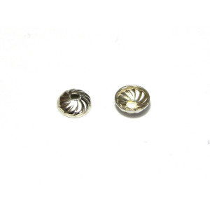 4 mm Round Sterling Silver 925 Swirl Bead Caps - P... 4 mm Round Sterling Silver 925 Swirl Bead Caps - P...