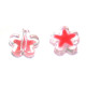 11 mm (0.43 Inch) Plastic Flower Beads, Acrylic Flowers - Transparent/Pink (10 Pc.) 11 mm (0.43 Inch) Plastic Flower Beads, Acrylic Flowers - Transparent/Pink (10 Pc.)