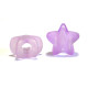 11 mm (0.43 Inch) Lucite Plastic Star Beads, Large hole 4 mm, Puffed Stars - Lilac (Pack of 10)