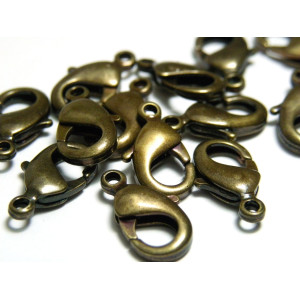 10 mm Small Antique Bronze Trigger Clasps - Lobste... 10 mm Small Antique Bronze Trigger Clasps - Lobste...