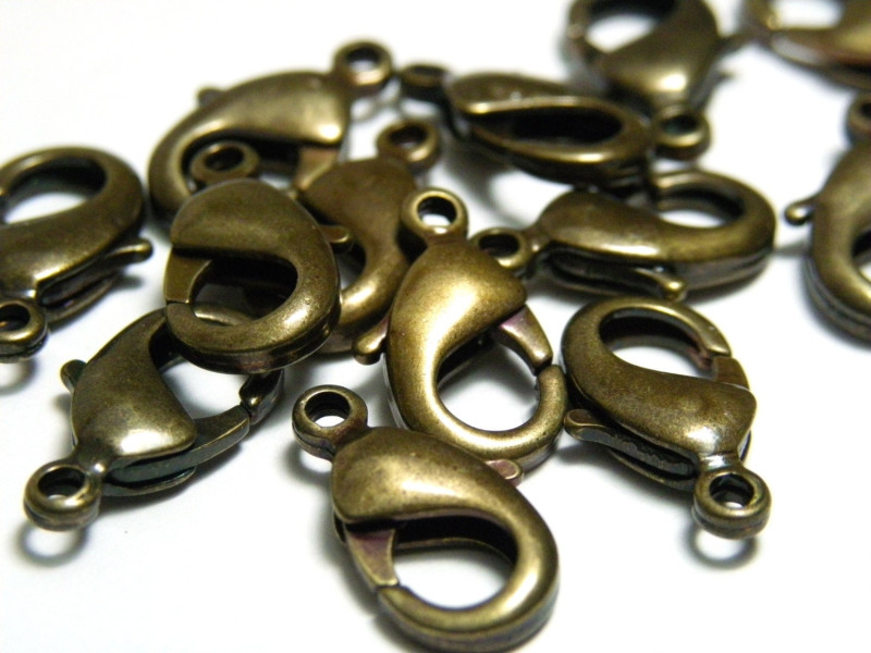 10 mm Kleine Karabiner Verschlüsse - Altbronze (50 Stk.)