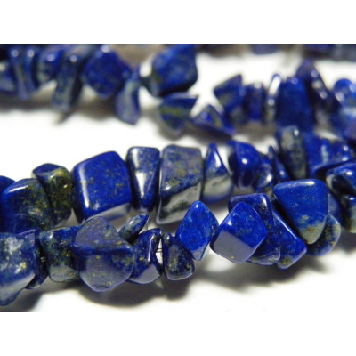 Lapislazuli-Chips, Edelstein-Chips 4-8 mm - 85 cm Strang