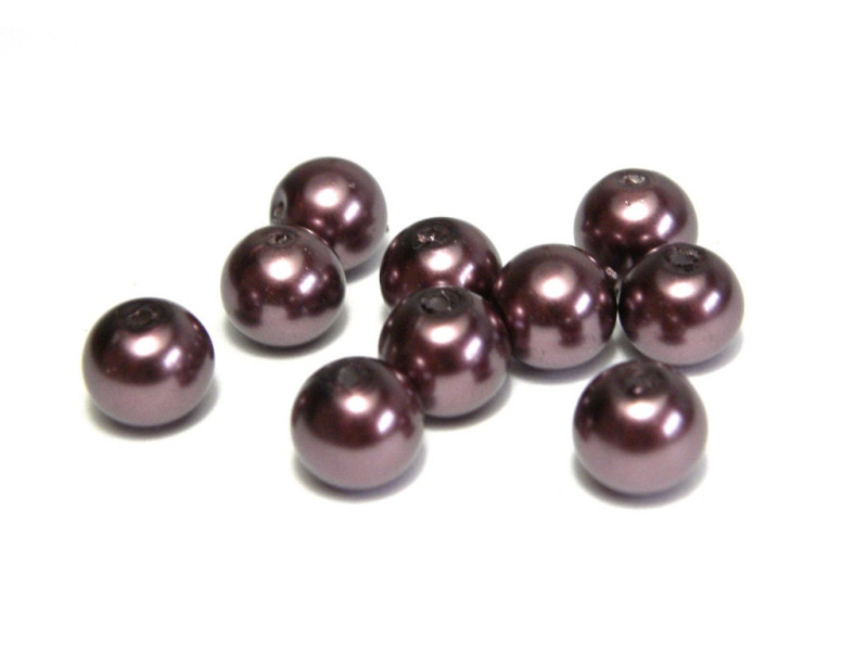 50x Runde Glaswachsperlen 8 mm - Coffee