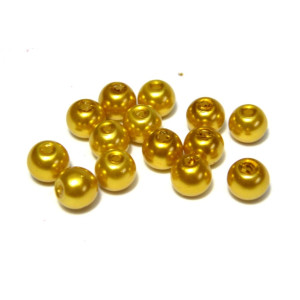 6 mm Round Faux Pearls Glass Beads - Amber - 50 pc 6 mm Round Faux Pearls Glass Beads - Amber - 50 pc