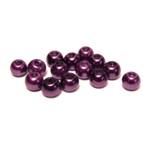 6 mm Round Faux Pearls Glass Beads (50 pc.) - Plum 6 mm Round Faux Pearls Glass Beads (50 pc.) - Plum