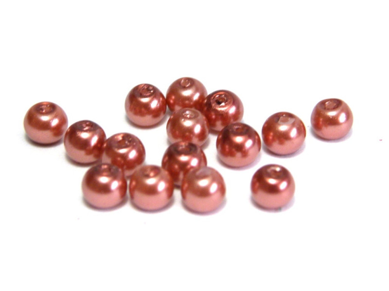 4 mm Round Faux Pearls Glass Beads (75 pc.) - Copper