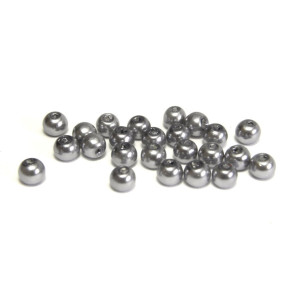 4 mm Round Faux Pearls Glass Beads (75 pc.) - Grey 4 mm Round Faux Pearls Glass Beads (75 pc.) - Grey