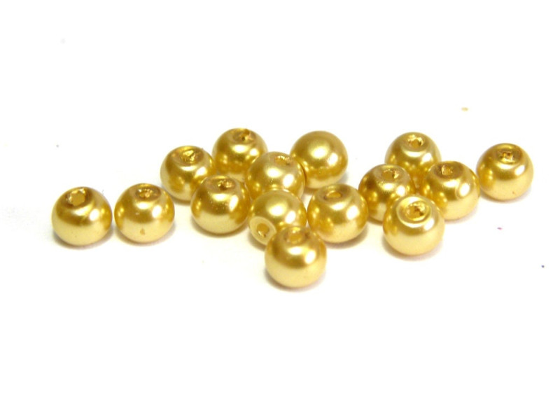 4 mm Round Faux Pearls Glass Beads (75 pc.) - Light Amber