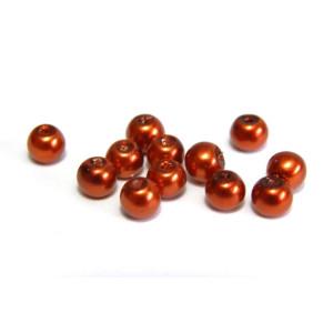 4 mm Round Faux Pearls Glass Beads (75 pc.) - Rust...
