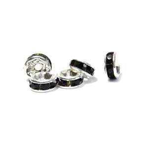 6 mm Silver plated Round A-Grade Rhinestone Spacer...